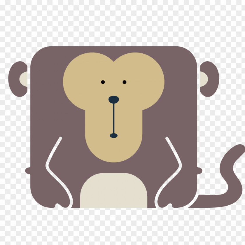 Vector Cartoon Monkey Giant Panda Animal Icon PNG