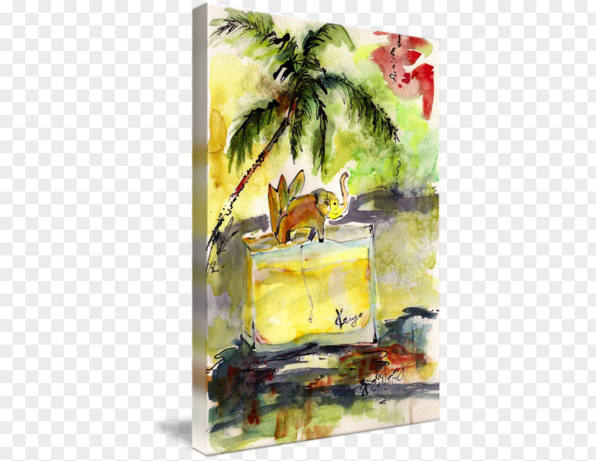 Watercolor Jungle Painting Still Life Acrylic Paint Art Resin PNG