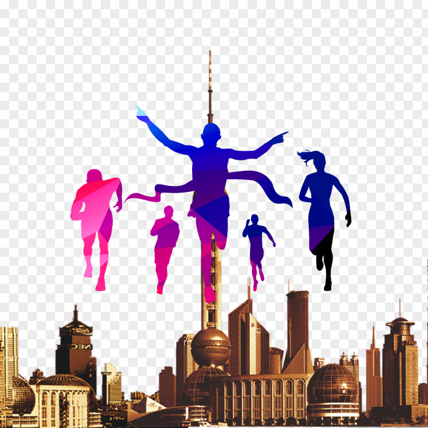 City Players Running Sport Silhouette PNG