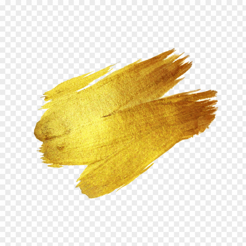 Feather Yellow Painting Brush Texture PNG