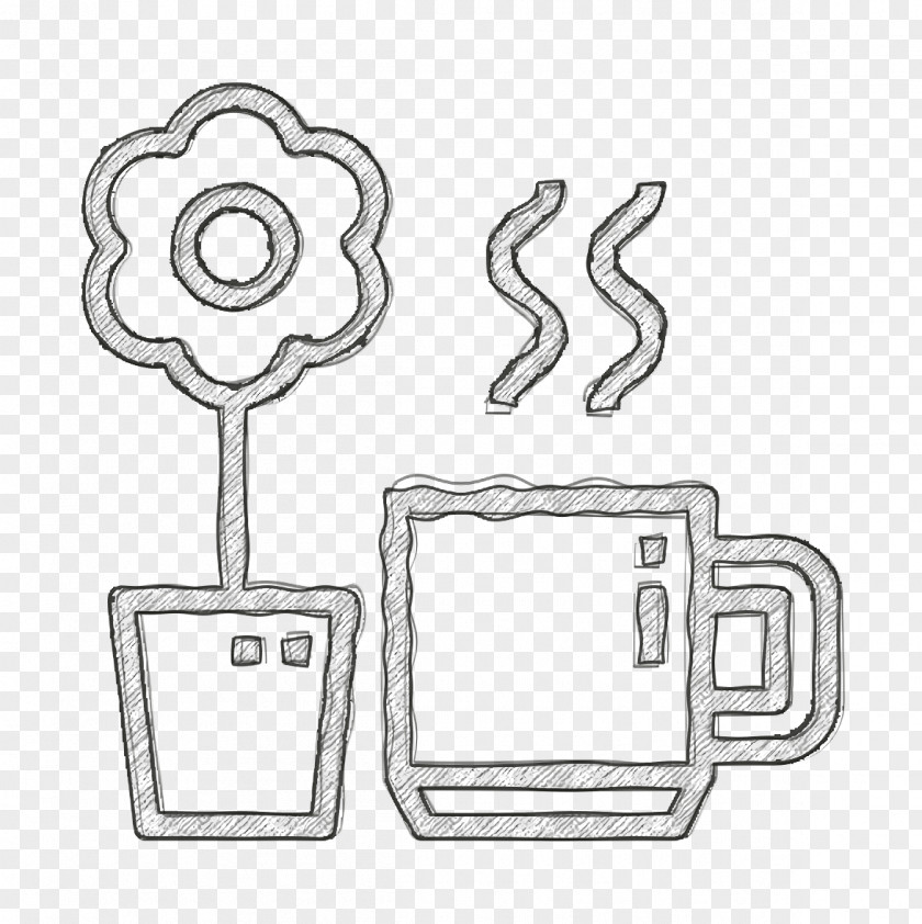 Office Stationery Icon Coffee Cup Flower PNG