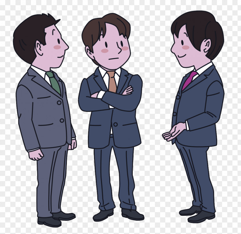 Cartoon People Standing Interaction Conversation PNG