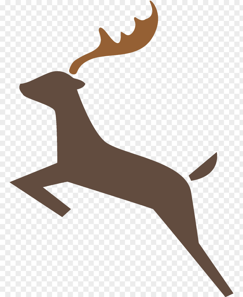 Silhouette Logo Reindeer Christmas PNG