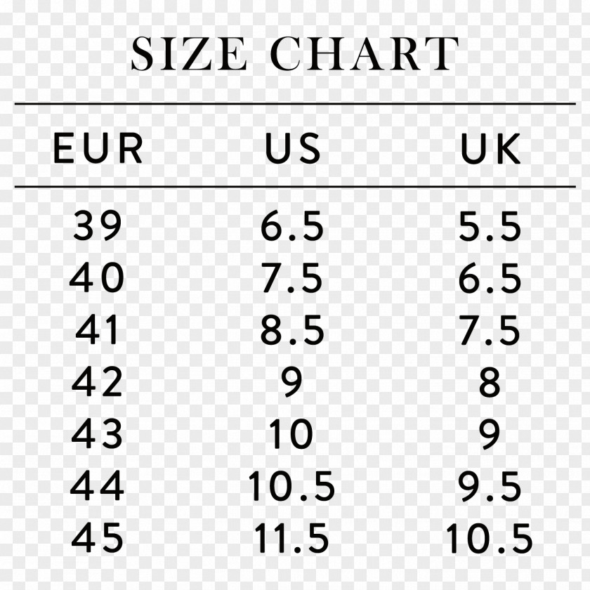 Size Chart Shoe Last Clothing Sizes Foot PNG