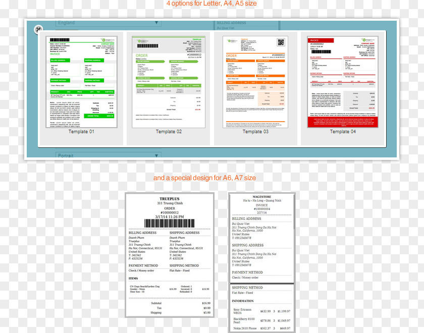 Invoice Template Web Page System PrestaShop PNG