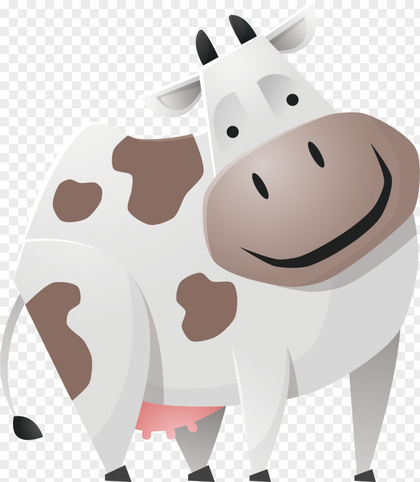 Smiling Cow Vector Dairy Cattle Euclidean Illustration PNG