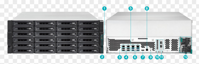 QNAP TS-EC2480U-R2 Network Storage Systems TVS-EC2480U-SAS-RP R2 Serial Attached SCSI TVS-EC1280U-SAS-RP PNG
