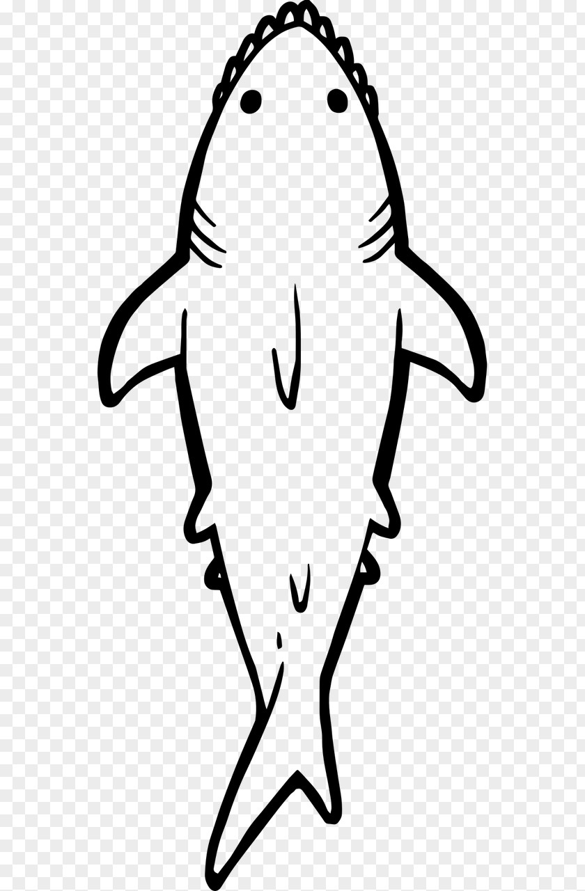 Shark Black And White Clip Art PNG