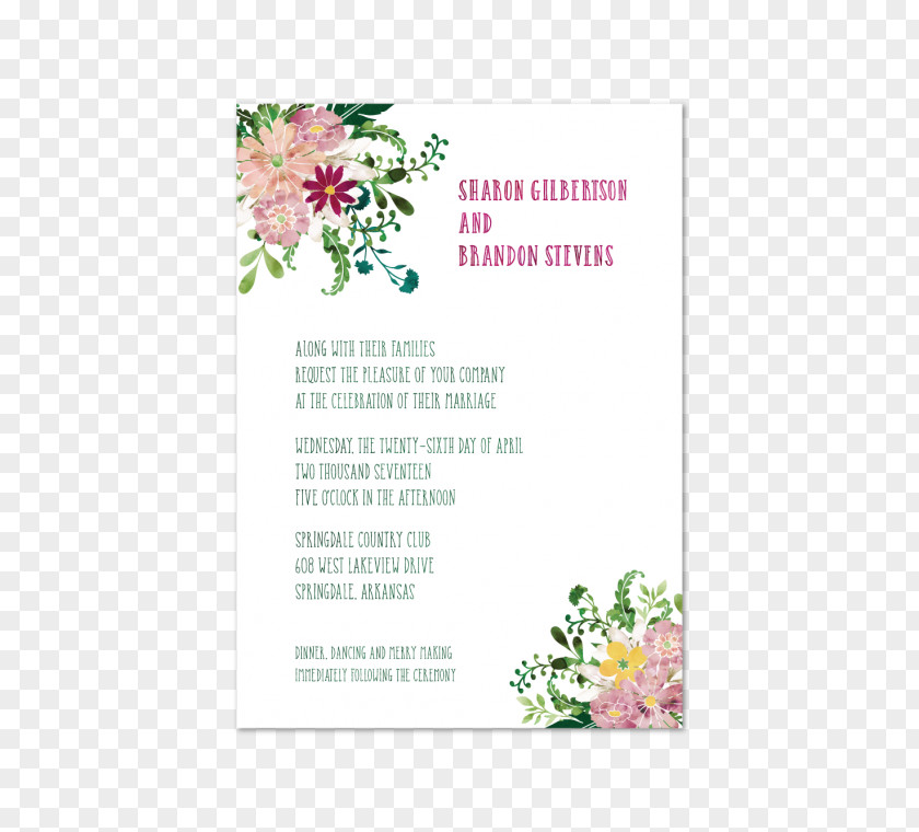 Wedding Invitation Floral Design Bridal Shower Paper PNG