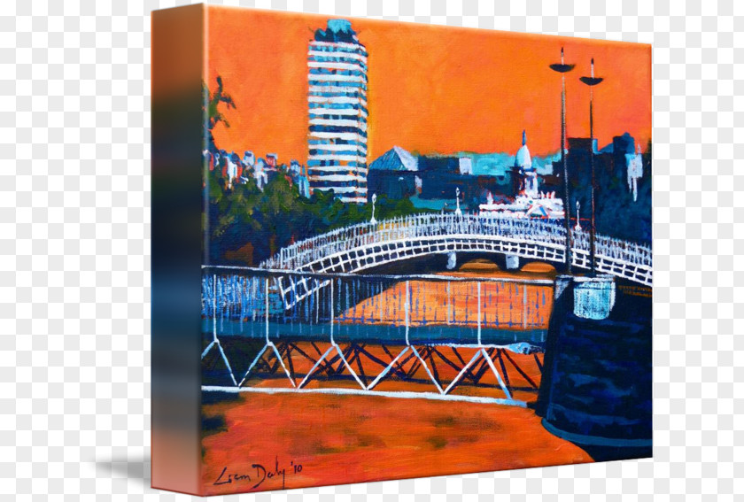 Bridge Holiday Ha'penny Liffey Gallery Wrap Picture Frames Canvas PNG