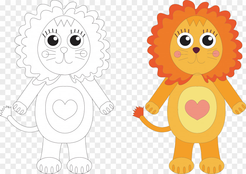 Cartoon Lion Fill Color Stock Photography Illustration PNG