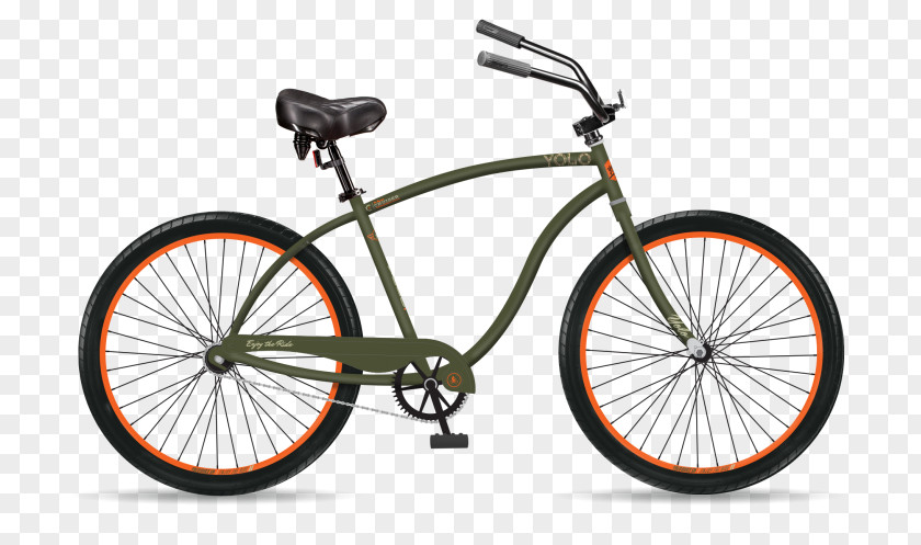 Orange Fixie Bikes Cruiser Bicycle Single-speed Mountain Bike PNG