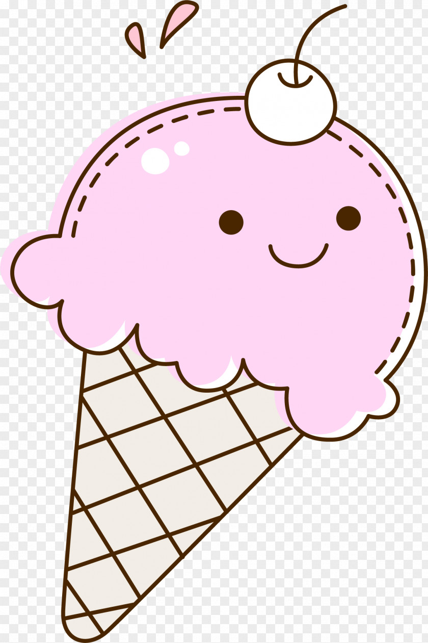 Cartoon Purple Ice Cream Cones PNG