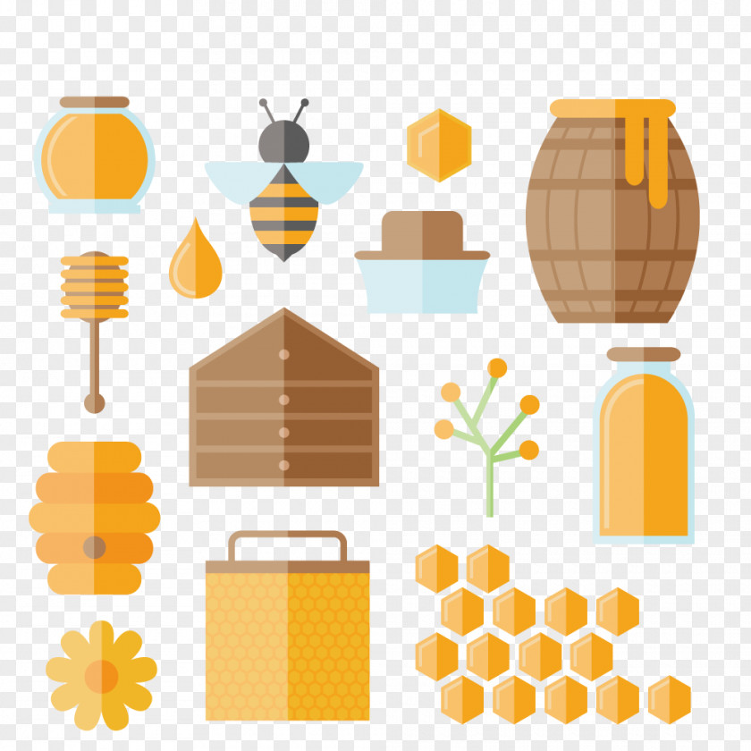Honey Element Bee Beehive Icon PNG