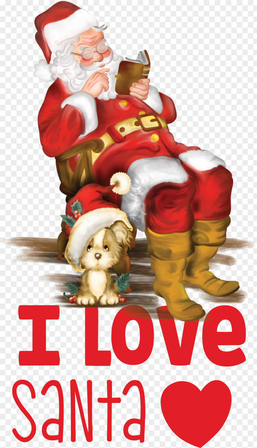 I Love Santa Christmas PNG