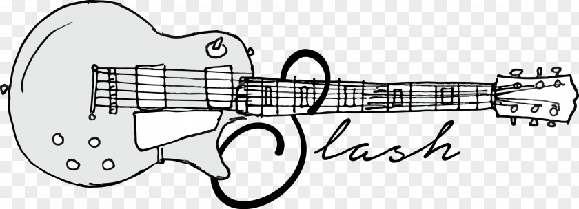 Slash Electric Guitar Musical Instrument Accessory Line Art Font PNG
