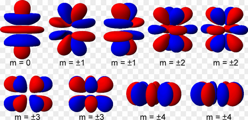 Shape Atomic Orbital G軌域 Magnetic Quantum Number PNG