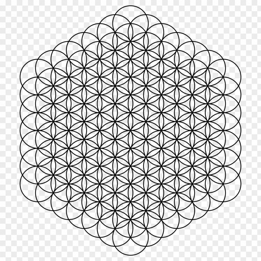 Circle Overlapping Circles Grid Sacred Geometry PNG