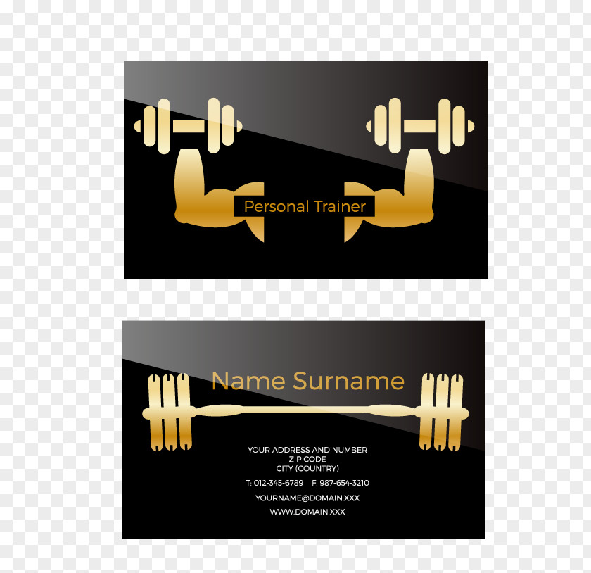 Fitness Business Card Personal Trainer Euclidean Vector PNG