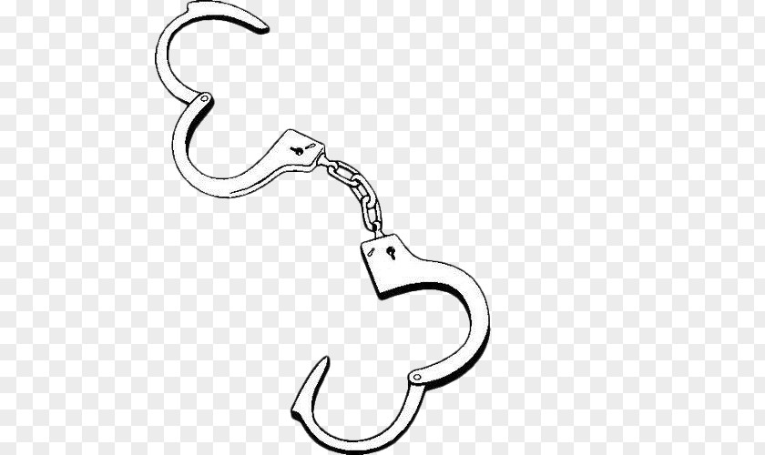Hand Painted Silver Handcuffs Gratis PNG