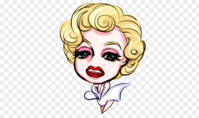 Marilyn Monroe Cartoon Head Portrait The Seven Year Itch PNG