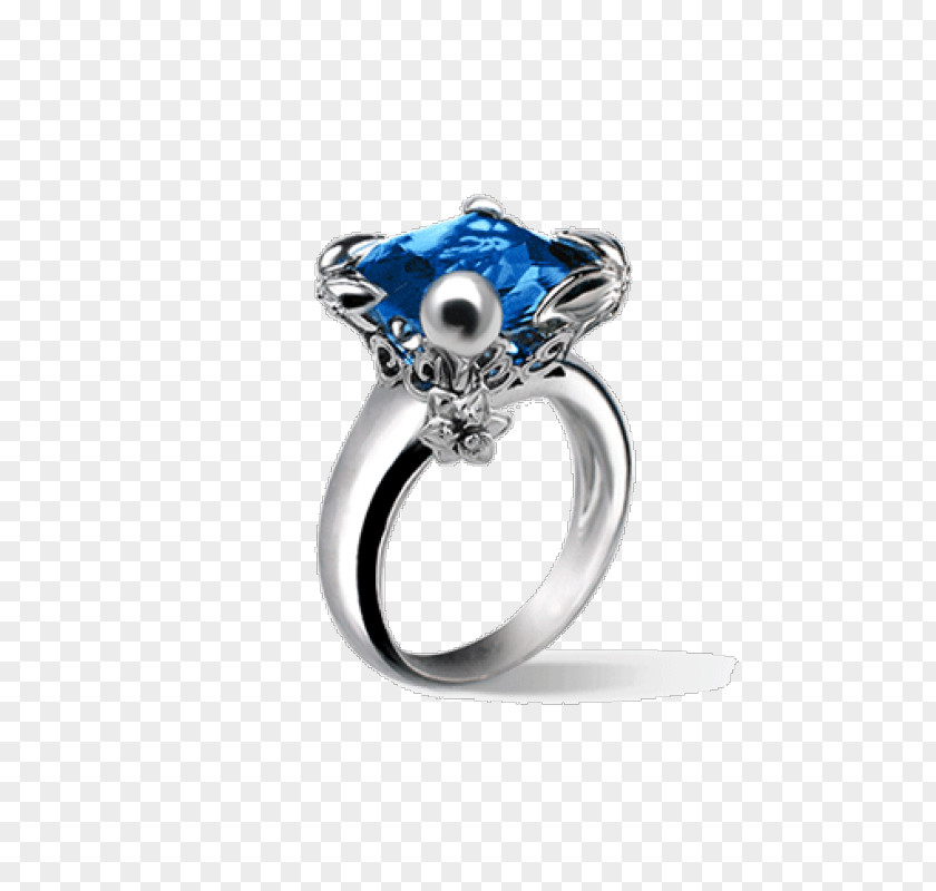 Sapphire Ring Body Jewellery Model PNG