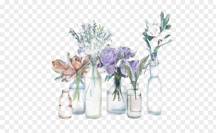 Watercolor Vase Flower PNG