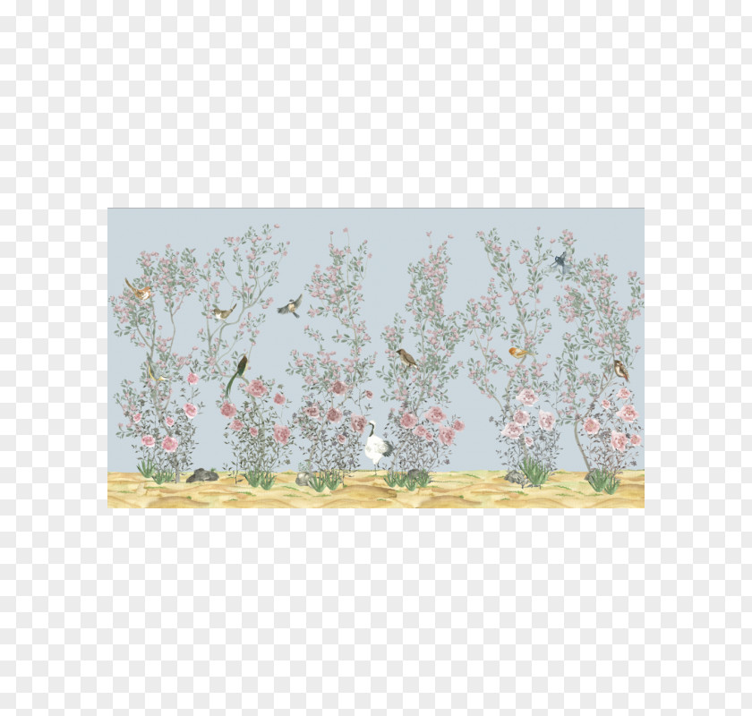 Chinoiserie Textile Wall Decorative Arts Wallpaper PNG