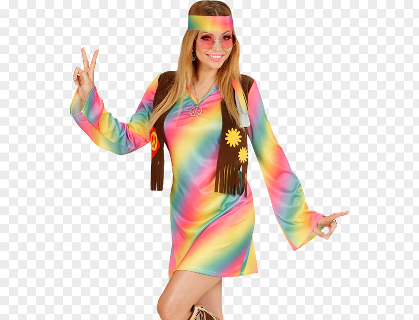 70s Hippie Costume Dress Disguise Waistcoat PNG
