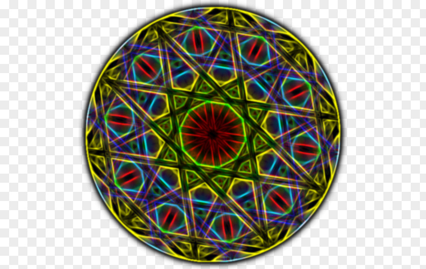 Glass Stained Kaleidoscope Symmetry Pattern PNG