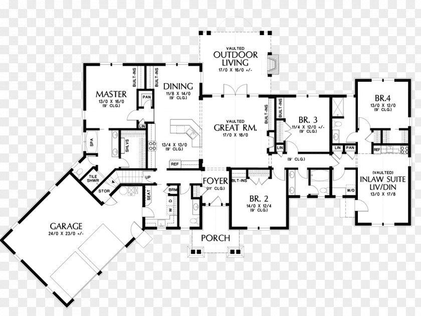 Ranch House Plan Architecture Floor PNG