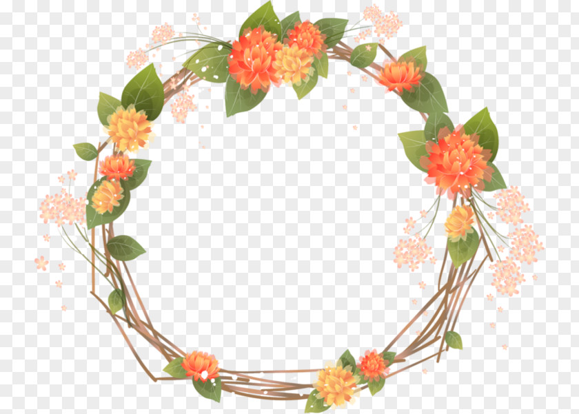 Orange Flower Decorative Circular Border Picture Frame Stock Photography Clip Art PNG