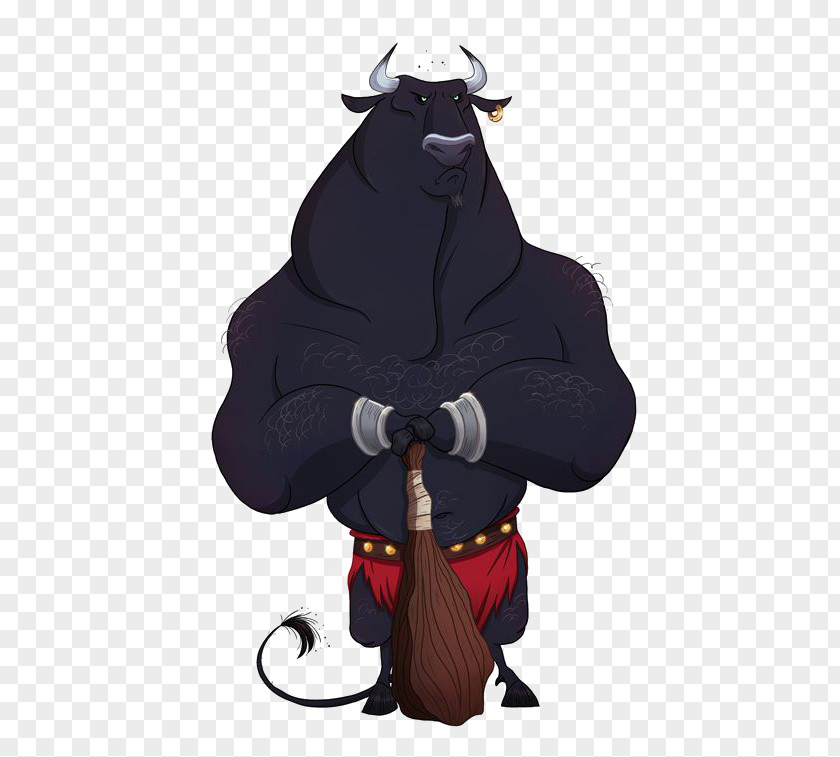 Bull Cattle Minotaur Ox Cartoon Illustration PNG