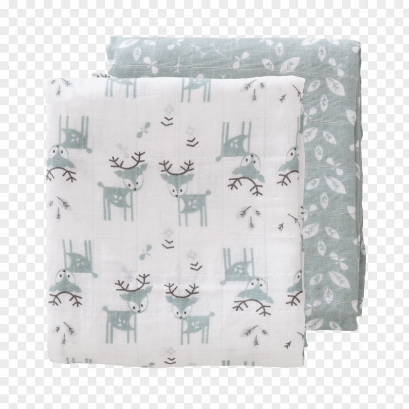Deer Fox Organic Cotton Muslin Textile Bib PNG