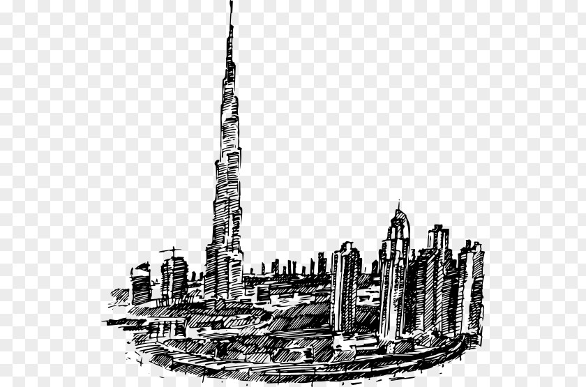 Dubai Skyline Drawing PNG