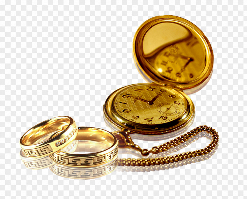 Gold Pocket Watch PNG