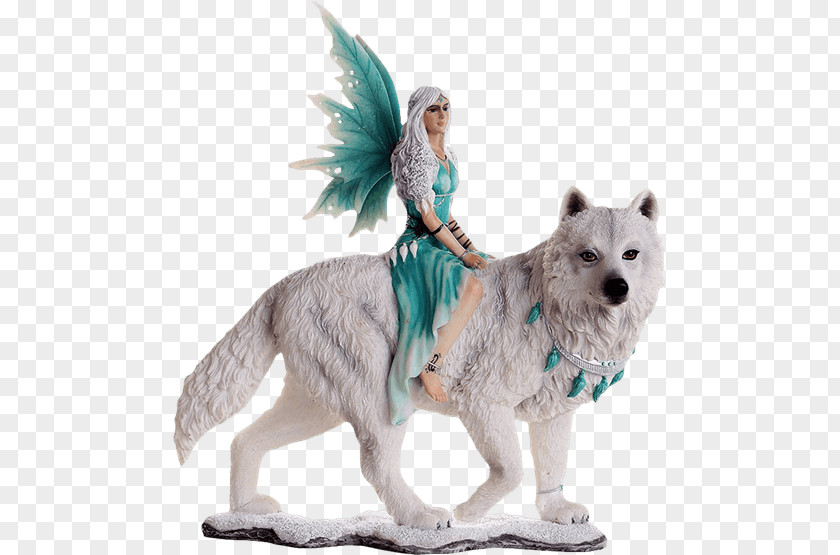 Hand Painted Wind Figurine Dog Fairy Statue Collectable PNG