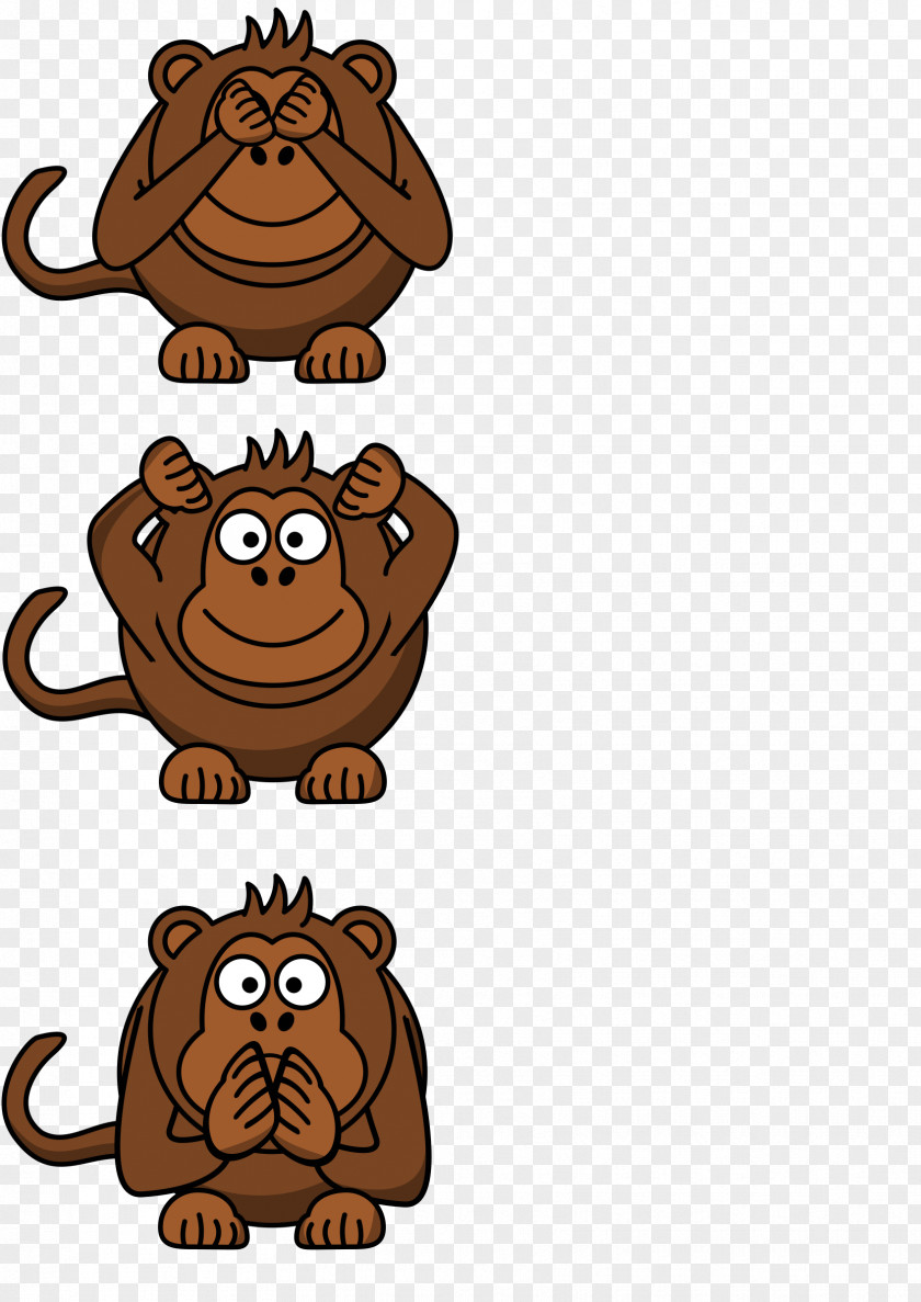 Monkey T-shirt Spreadshirt Three Wise Monkeys Good PNG