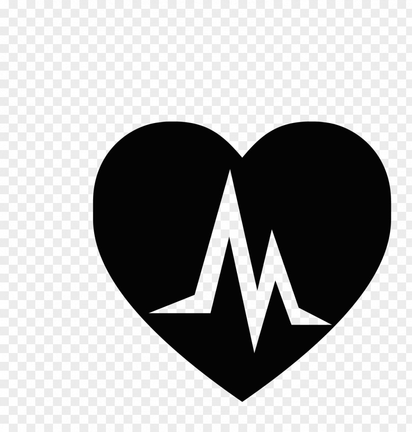 Plane Black Heart Shaped ECG Logo Electrocardiography PNG