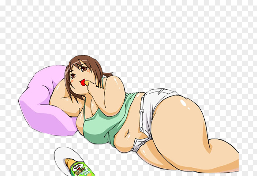 Eating Snacks Cartoon Fat Woman Tea Lipstick Sohu To You Illustration PNG