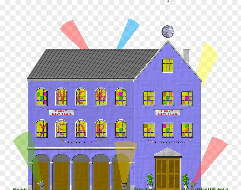 Party New Year Picture Material Cartoon House PNG