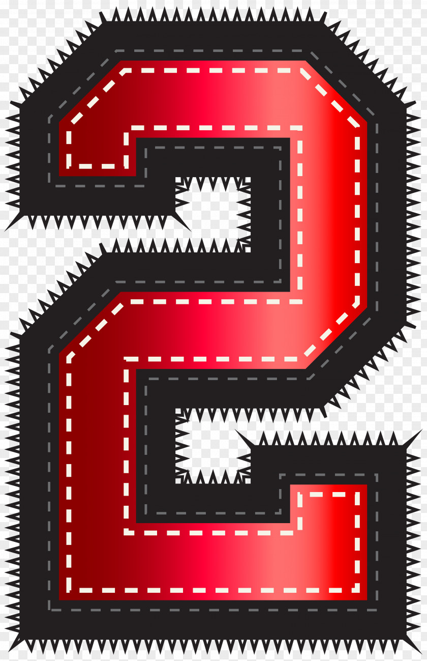 Red Sport Style Number Two Clip Art Image PNG