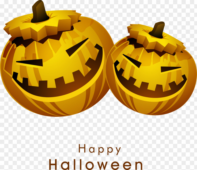 Vector Cartoon Halloween Pumpkin Jack-o'-lantern Calabaza PNG