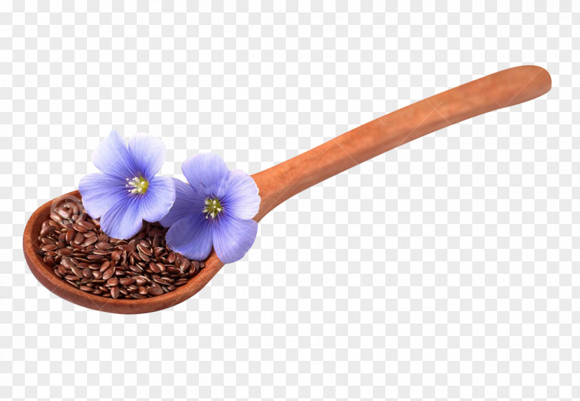 A Spoonful Of Flaxseed And Flower Picture Material Flax Seed Spoon PNG