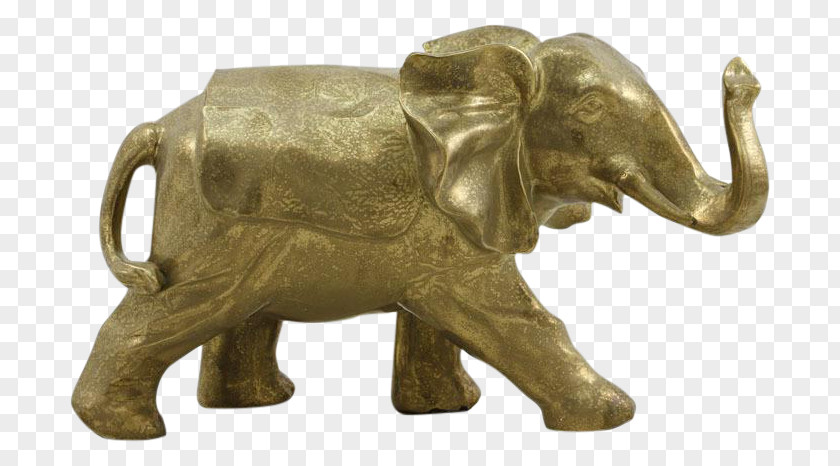 Elephant Gold Indian African Elephantidae Statue Figurine PNG