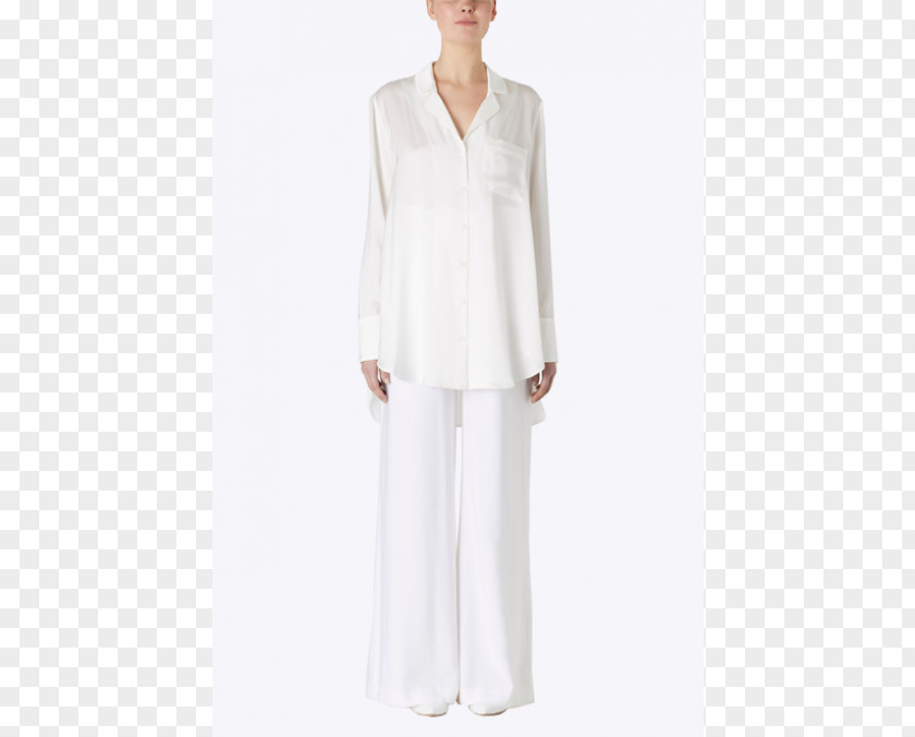 Satin Blouse Sleeve Pajamas Formal Wear PNG