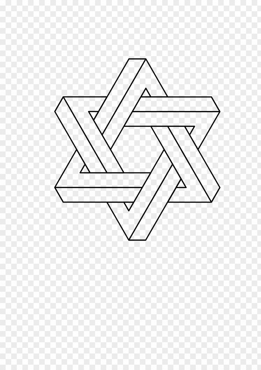 Star Of David Stencil Drawing PNG