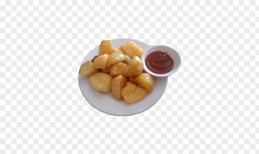 A Combination Of Potatoes And Tomato Sauce Patatas Bravas French Fries Ketchup Junk Food Potato PNG