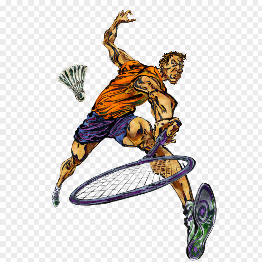 Badminton Players Sport Raqobat Athlete Painting PNG