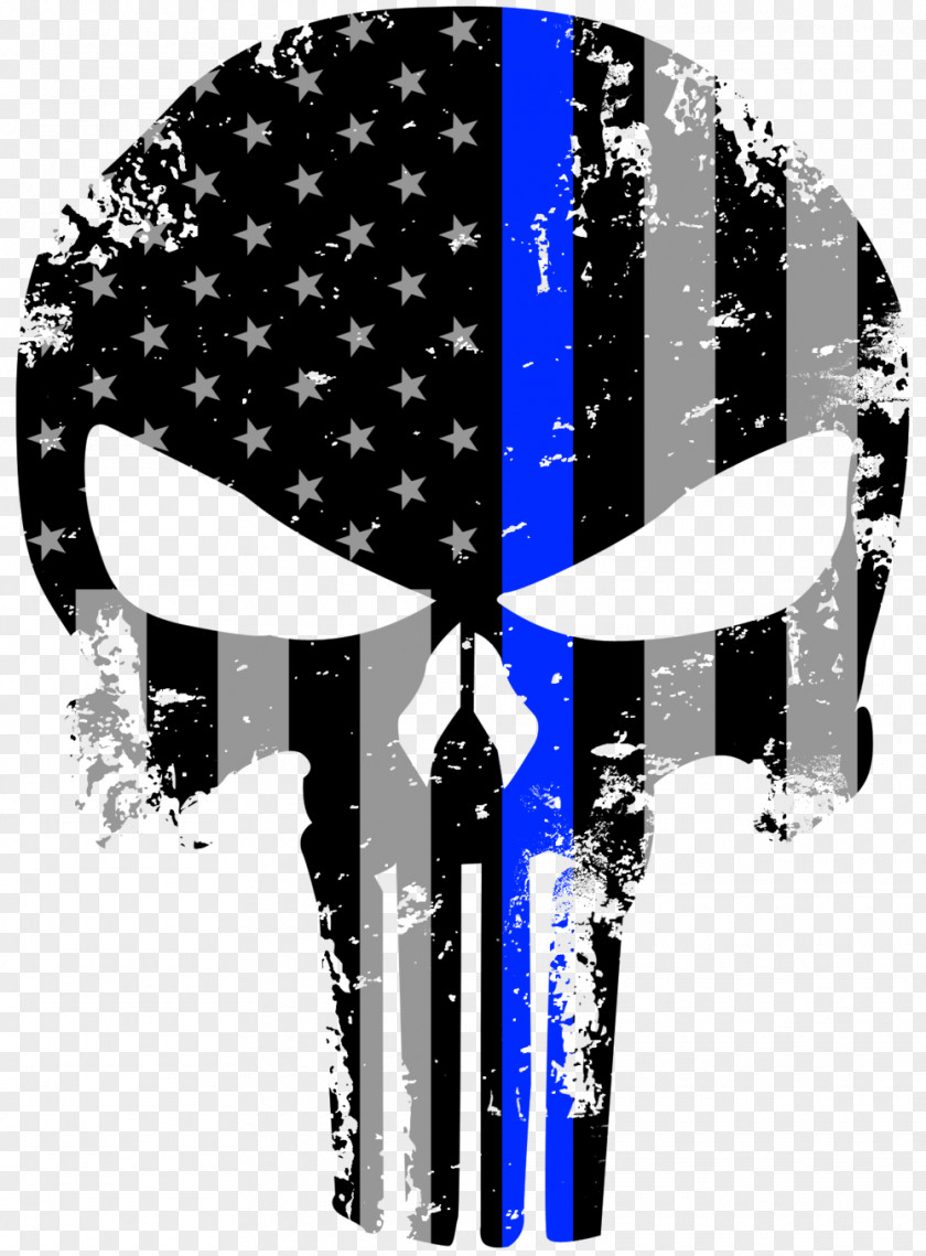 Firefighter Punisher United States Thin Blue Line Decal Police Officer PNG